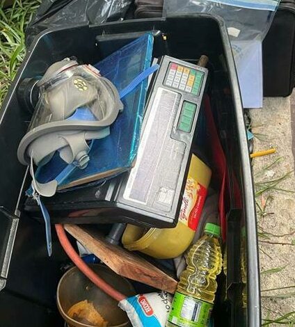 Laboratory apparatus discovered at a lodge in Midrand.